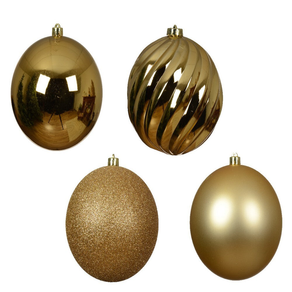 Kaemingk Bauble Shatterproof Gl  Mt  Sh  Mould Mix Gold 14cm