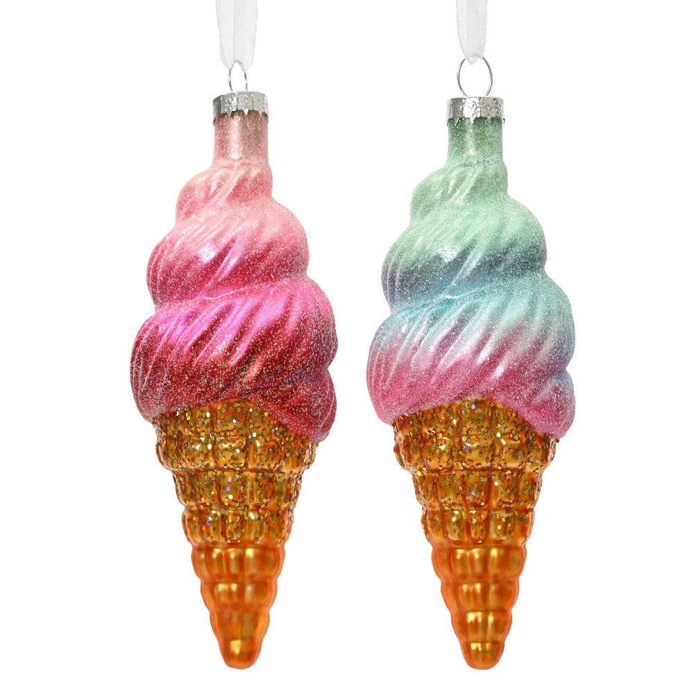 Kaemingk Ornament Glass W Sugar On Top 2Asstd