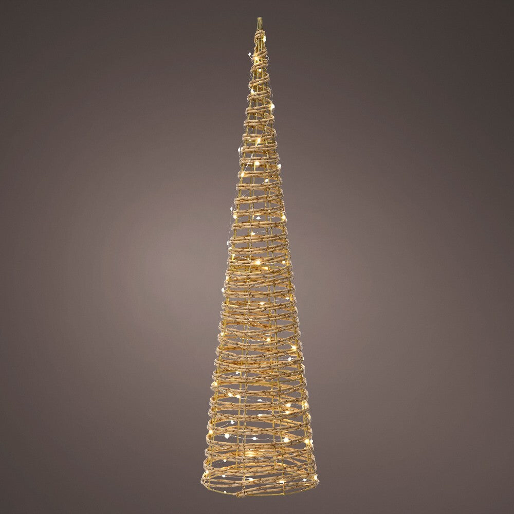 Kaemingk Micro LED Cone Wicker Steady Nat Warm White 60cm