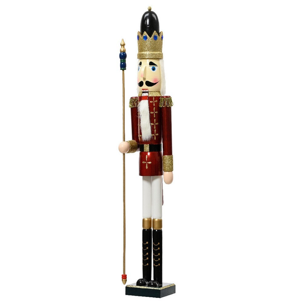 Kaemingk Nutcracker Firwood W/Scepter Oxblood 89cm