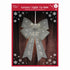 Eurowrap 16x24 Inch Silver Light-Up LED Christmas Bow – Holiday Gift Decoration, Seasonal Festive Use, Christmas Celebration, Holiday Décor, and Seasonal Gift Presentation