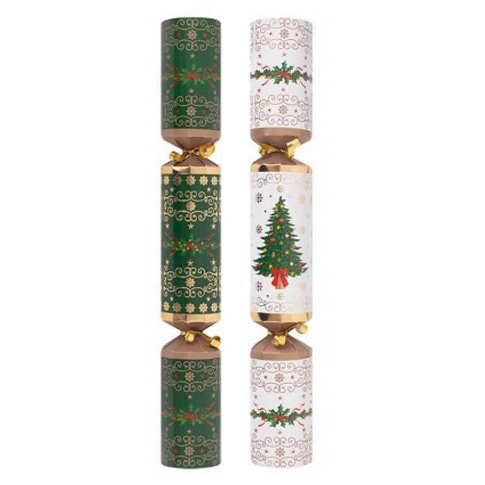 RSW 10 Luxury Tree and Wreath 14 Inch Christmas Crackers – Premium Holiday Party Favors and Seasonal Decor for Kids and Family, Perfect for Festive Celebrations and Gifts