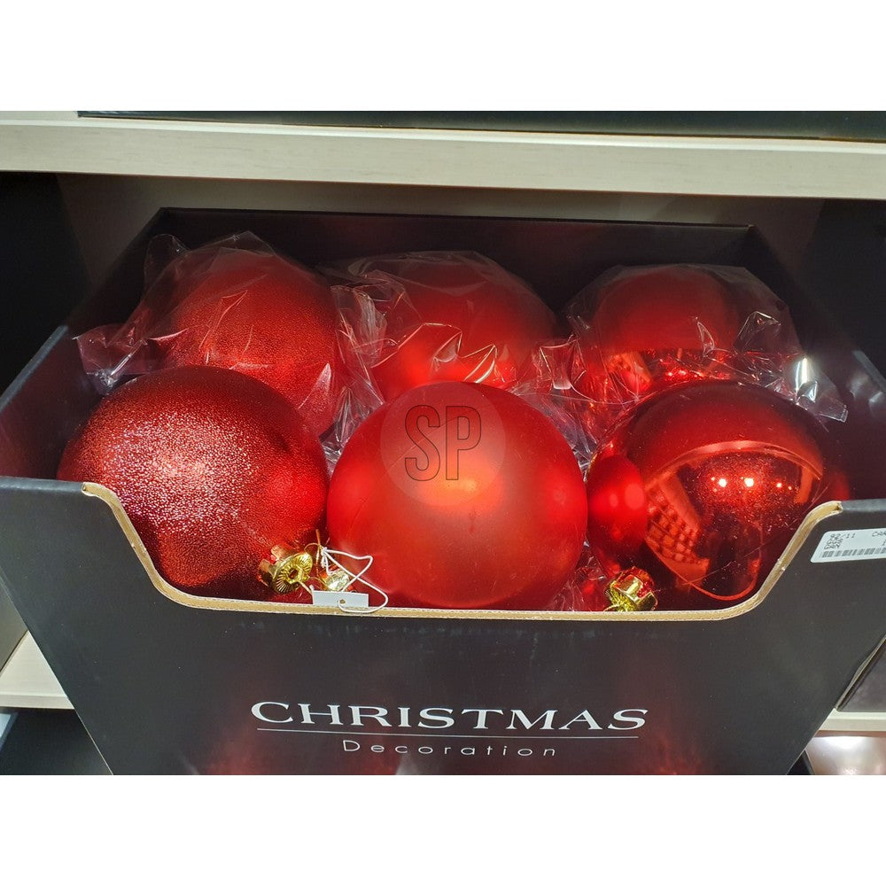 Koopman Christmas Ball, Xmas Ornament, Holiday Seasonal Decoration for Tree, Home, Office, Party, Tabletop & Festive Display, – 140mm Red Assorted 1 Piece