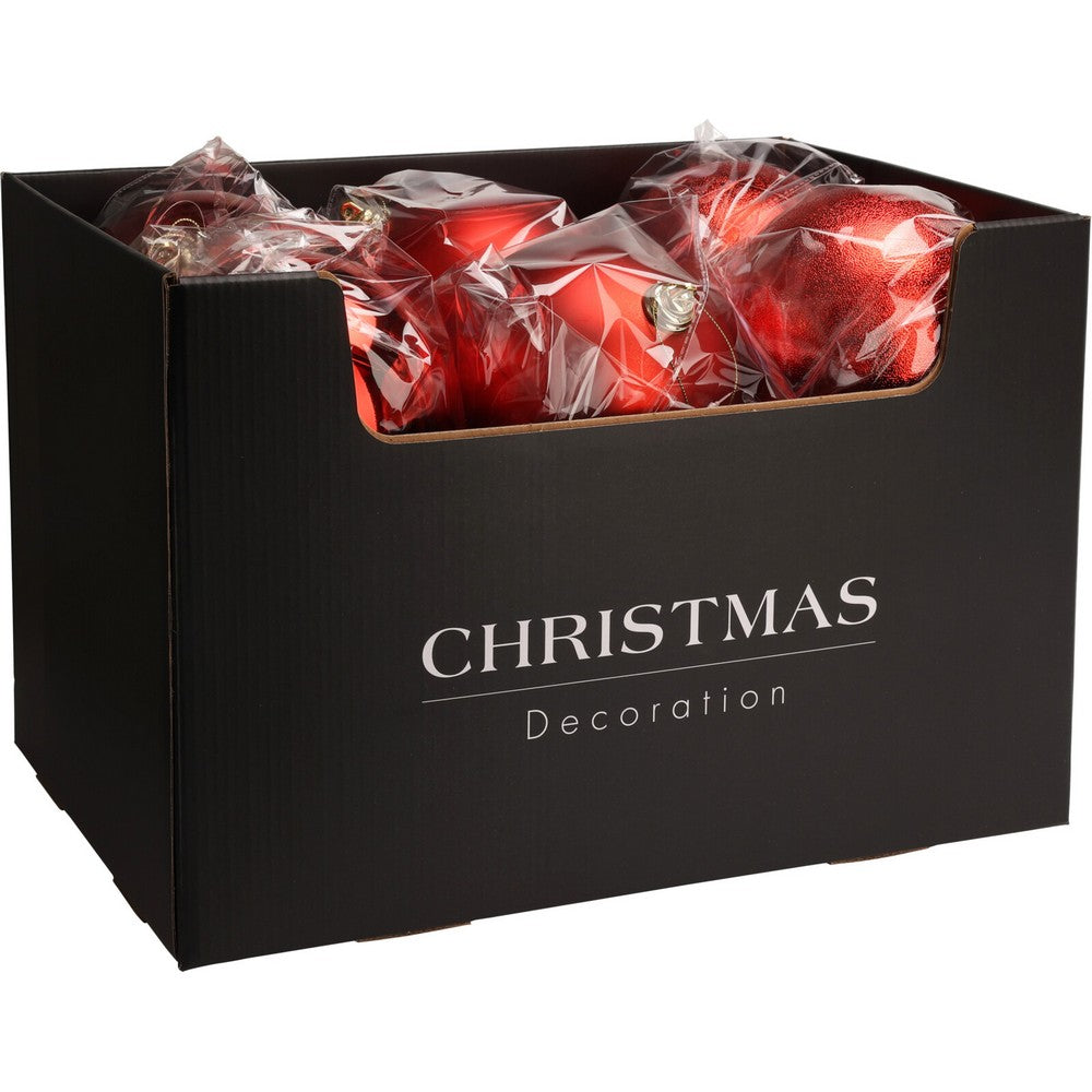 Koopman Christmas Ball, Xmas Ornament, Holiday Seasonal Decoration for Tree, Home, Office, Party, Tabletop & Festive Display, – 140mm Red Assorted 1 Piece