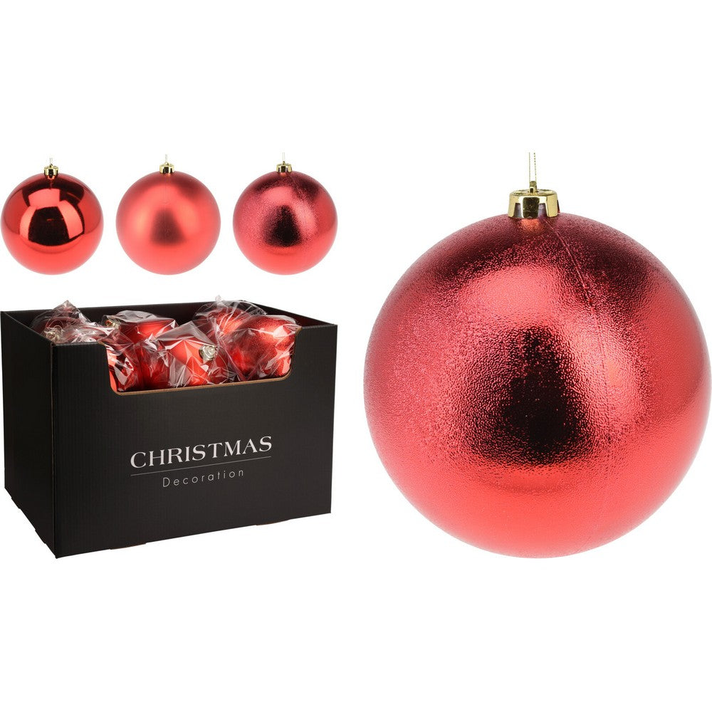 Koopman Christmas Ball, Xmas Ornament, Holiday Seasonal Decoration for Tree, Home, Office, Party, Tabletop & Festive Display, – 140mm Red Assorted 1 Piece