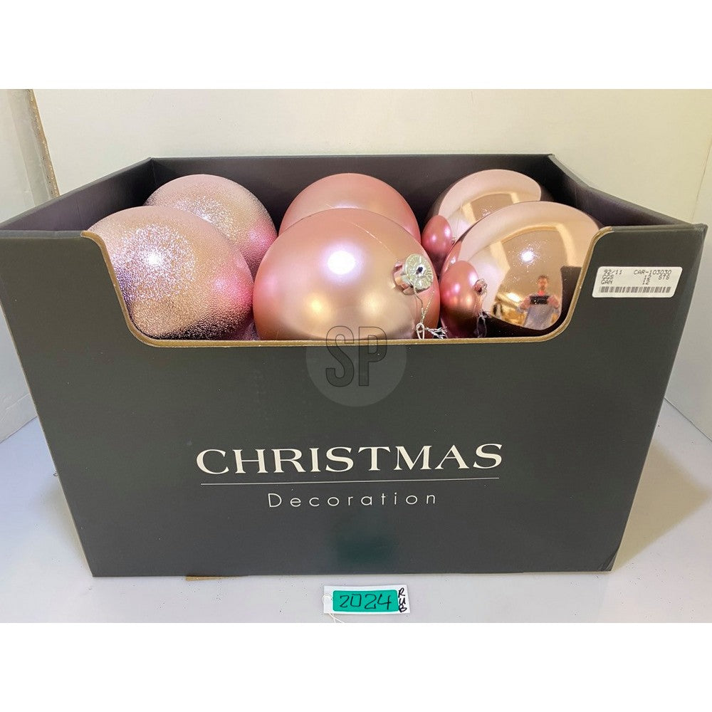 Koopman Christmas Ball, Xmas Ornament, Holiday Seasonal Decoration for Tree, Home, Office, Party, Tabletop & Festive Display, – 140mm Pink Assorted 1 Piece