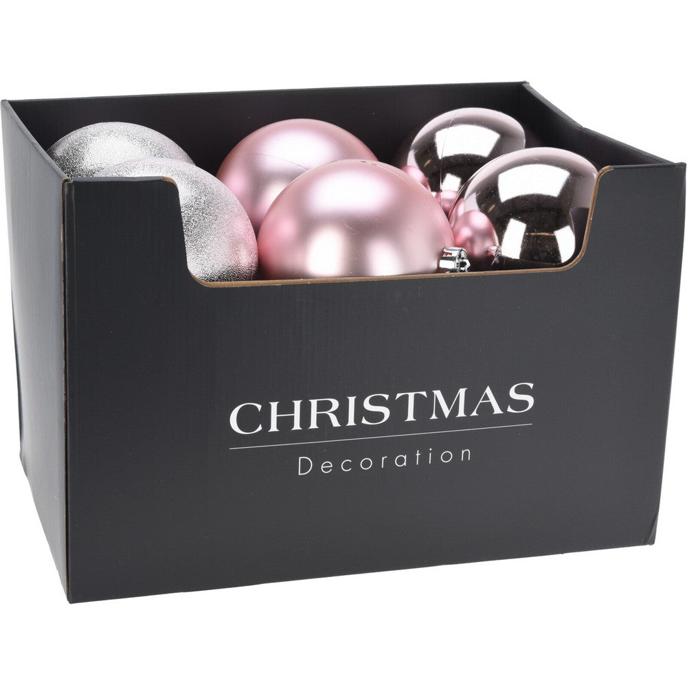 Koopman Christmas Ball, Xmas Ornament, Holiday Seasonal Decoration for Tree, Home, Office, Party, Tabletop & Festive Display, – 140mm Pink Assorted 1 Piece