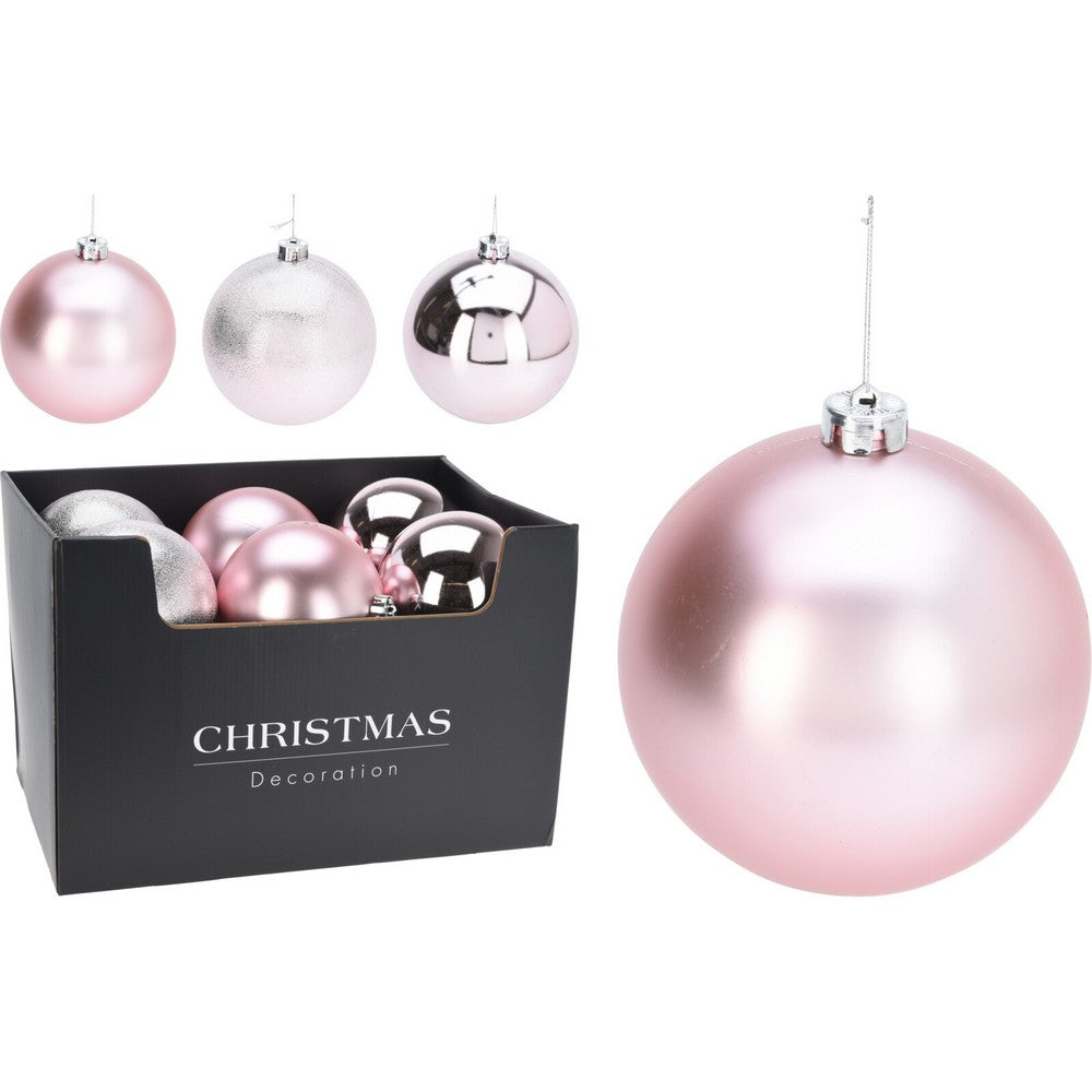 Koopman Christmas Ball, Xmas Ornament, Holiday Seasonal Decoration for Tree, Home, Office, Party, Tabletop & Festive Display, – 140mm Pink Assorted 1 Piece