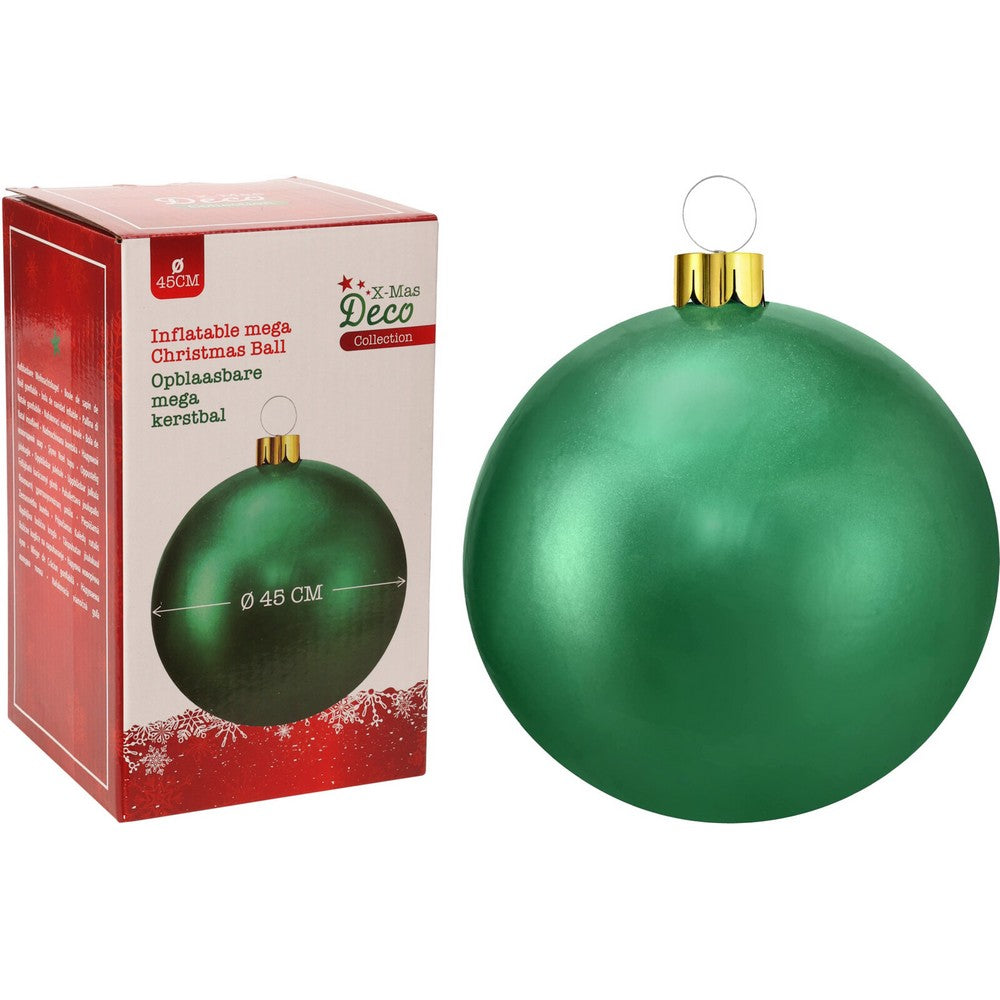Koopman Inflatable Christmas Ball, Xmas Ornament, Holiday Seasonal Decoration for Tree, Home, Garden, Party & Festive Display –  45cm Green