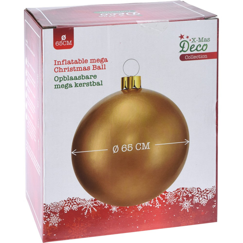 Koopman Inflatable Christmas Ball, Xmas Ornament, Holiday Seasonal Decoration for Tree, Home, Garden, Party & Festive Display –  65cm Gold