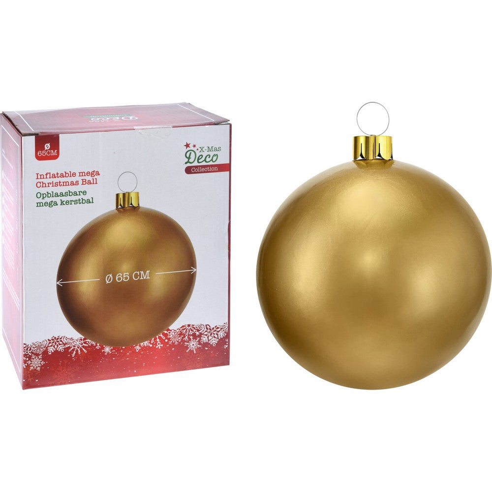 Koopman Inflatable Christmas Ball, Xmas Ornament, Holiday Seasonal Decoration for Tree, Home, Garden, Party & Festive Display –  65cm Gold