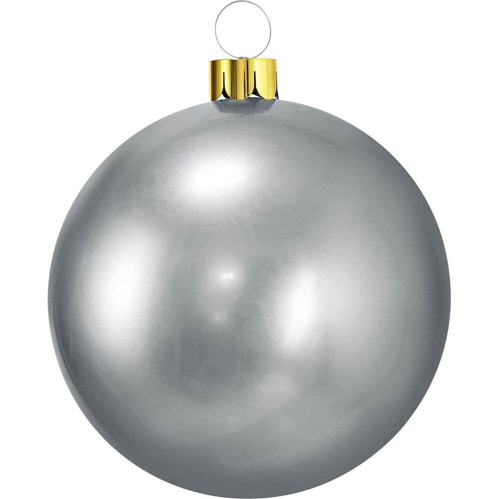 Koopman Inflatable Christmas Ball, Xmas Ornament, Holiday Seasonal Decoration for Tree, Home, Garden, Party & Festive Display –  65cm Silver