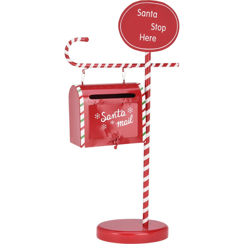 Koopman Christmas Mailbox Decoration – 51cm Red Holiday Ornament, Seasonal Festive Decor for Home, Tabletop & Xmas Display