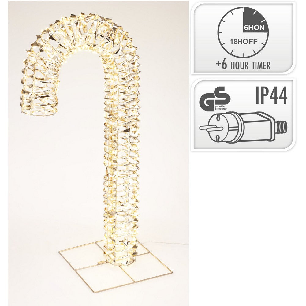 Koopman Candy Cane LED Decoration – 75cm Gold Christmas Ornament, Holiday Seasonal Decor for Home, Garden, Tree & Festive Display