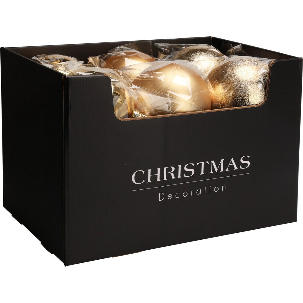 Koopman Christmas Ball, Xmas Ornament, Holiday Seasonal Decoration for Tree, Home, Office, Party, Tabletop & Festive Display – 140mm Gold, Assorted 1 Piece