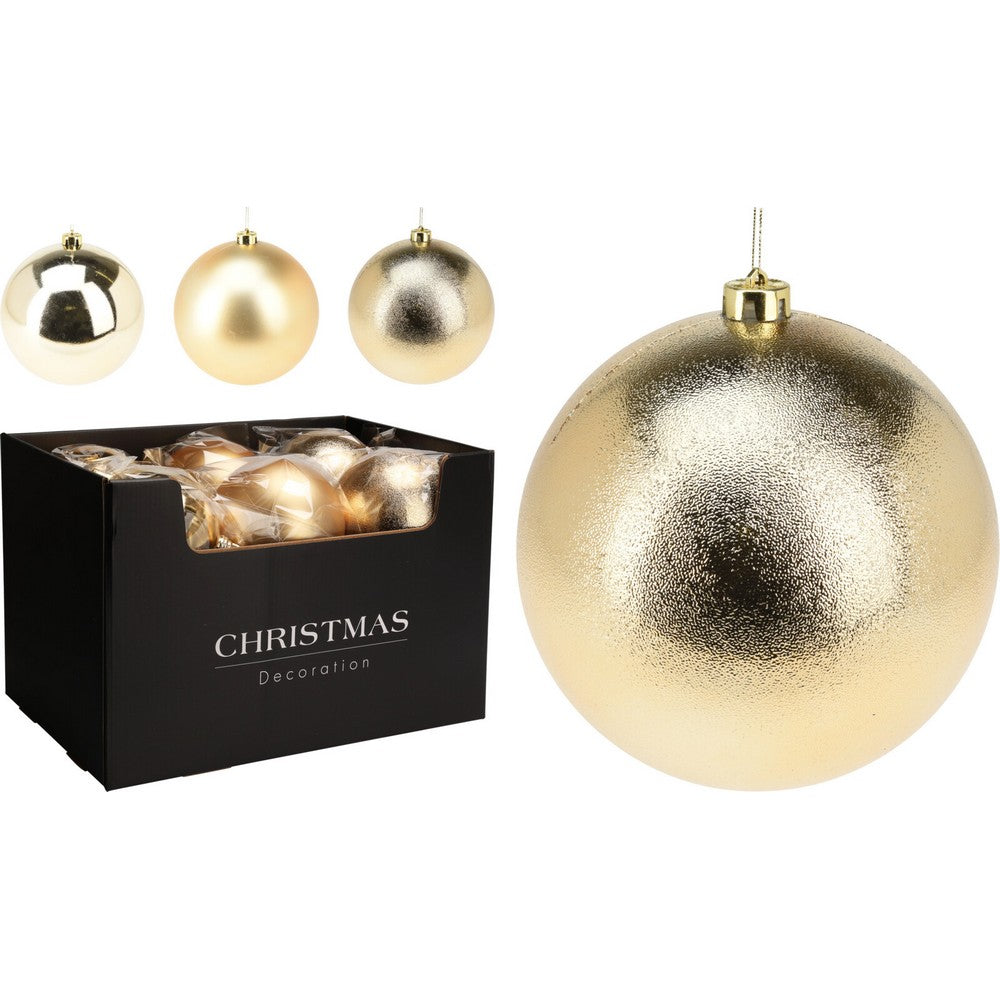 Koopman Christmas Ball, Xmas Ornament, Holiday Seasonal Decoration for Tree, Home, Office, Party, Tabletop & Festive Display – 140mm Gold, Assorted 1 Piece