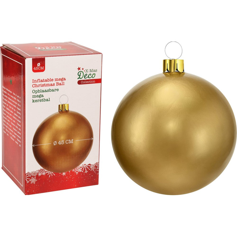 Koopman Inflatable Christmas Ball, Xmas Ornament, Holiday Seasonal Decoration for Tree, Home, Garden, Party & Festive Display –  45cm Gold