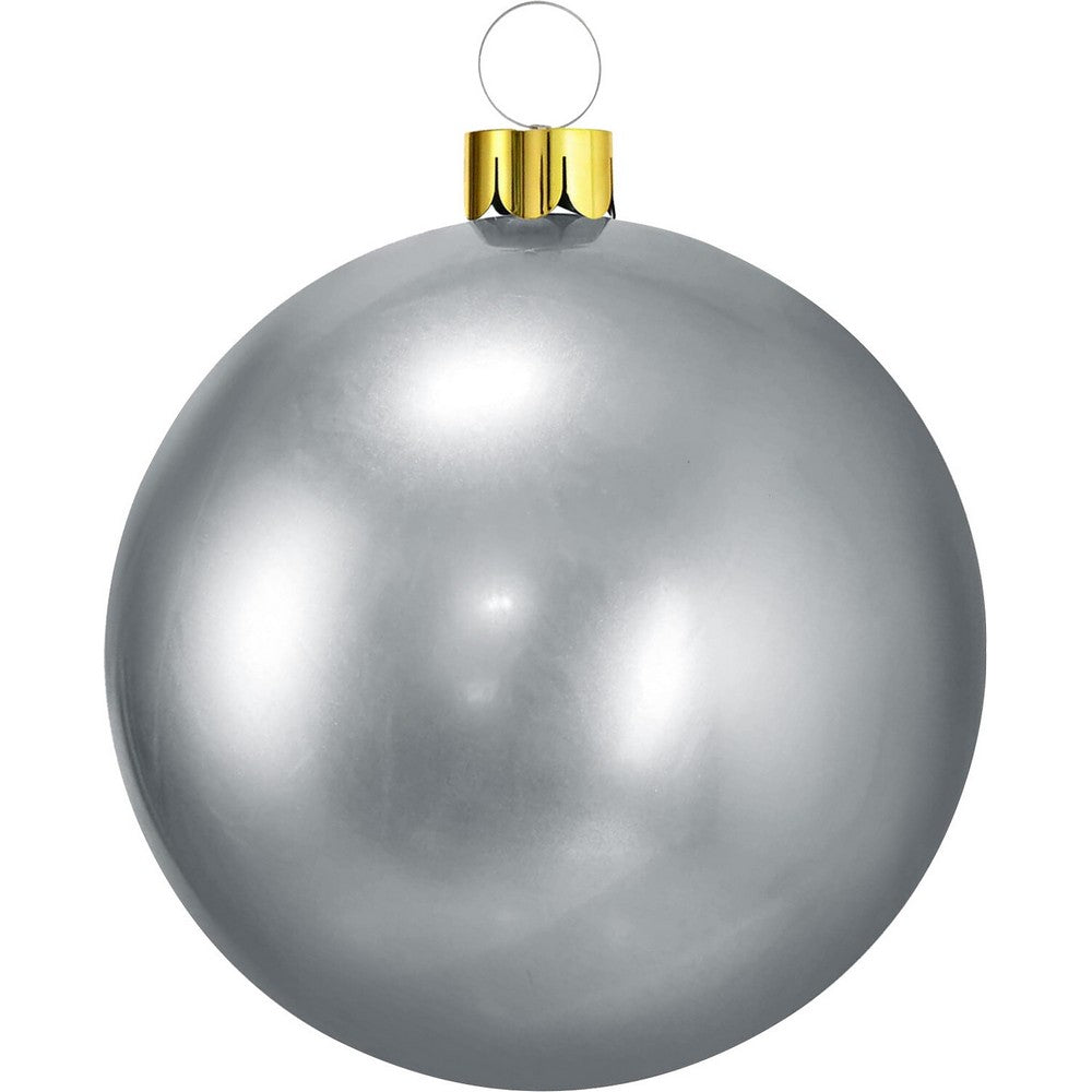 Koopman Inflatable Christmas Ball, Xmas Ornament, Holiday Seasonal Decoration for Tree, Home, Garden, Party & Festive Display –  45cm Silver