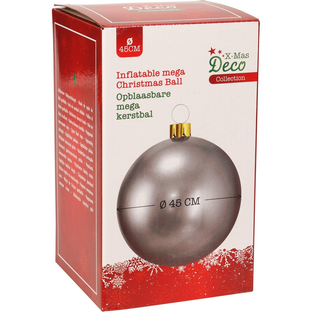 Koopman Inflatable Christmas Ball, Xmas Ornament, Holiday Seasonal Decoration for Tree, Home, Garden, Party & Festive Display –  45cm Silver