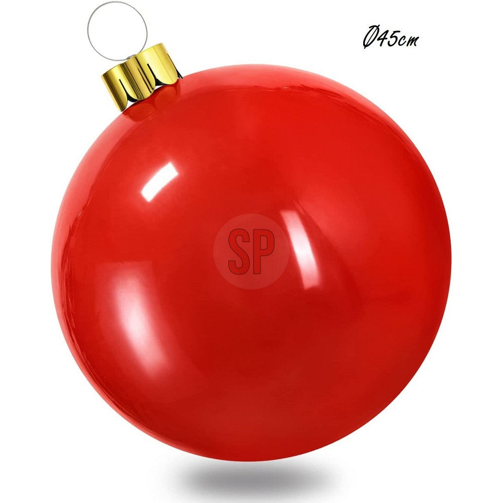 Koopman Inflatable Christmas Ball, Xmas Ornament, Holiday Seasonal Decoration for Tree, Home, Garden, Party & Festive Display –  45cm Red