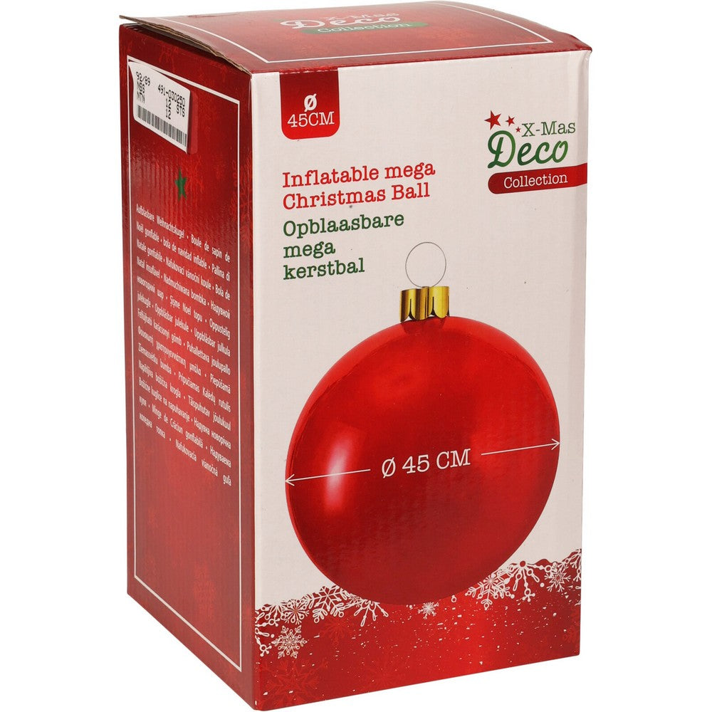 Koopman Inflatable Christmas Ball, Xmas Ornament, Holiday Seasonal Decoration for Tree, Home, Garden, Party & Festive Display –  45cm Red