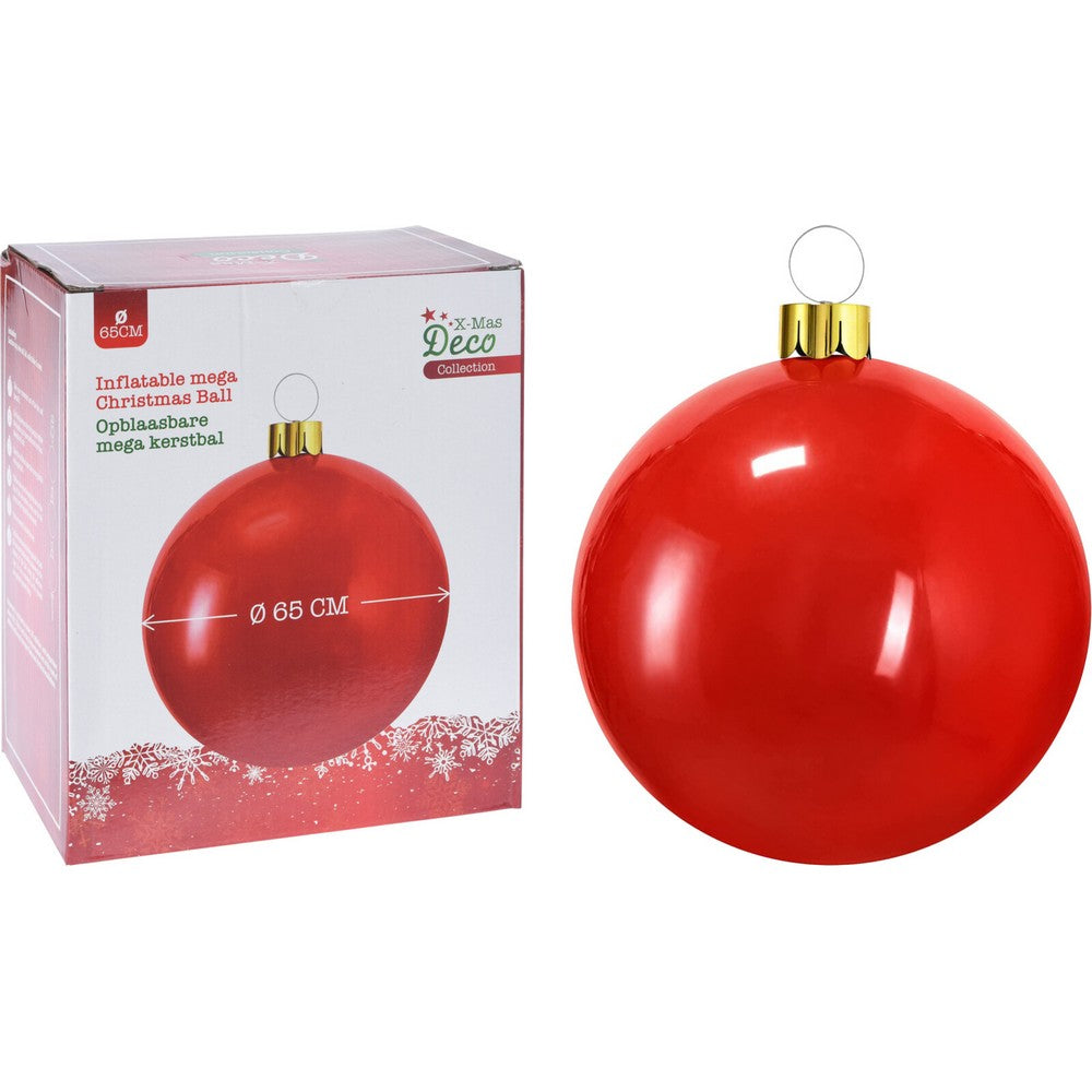 Koopman Inflatable Christmas Ball, Xmas Ornament, Holiday Seasonal Decoration for Tree, Home, Garden, Party & Festive Display –  65cm Red