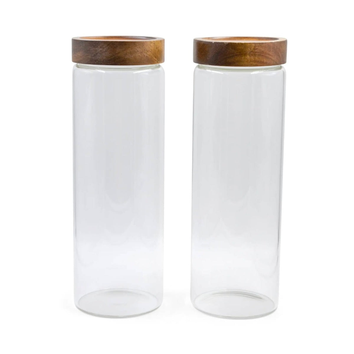 Tidy Wood Glass Jar 1750ML 1 Piece