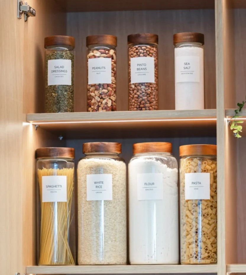 Tidy Wood Glass Jar 1750ML 1 Piece
