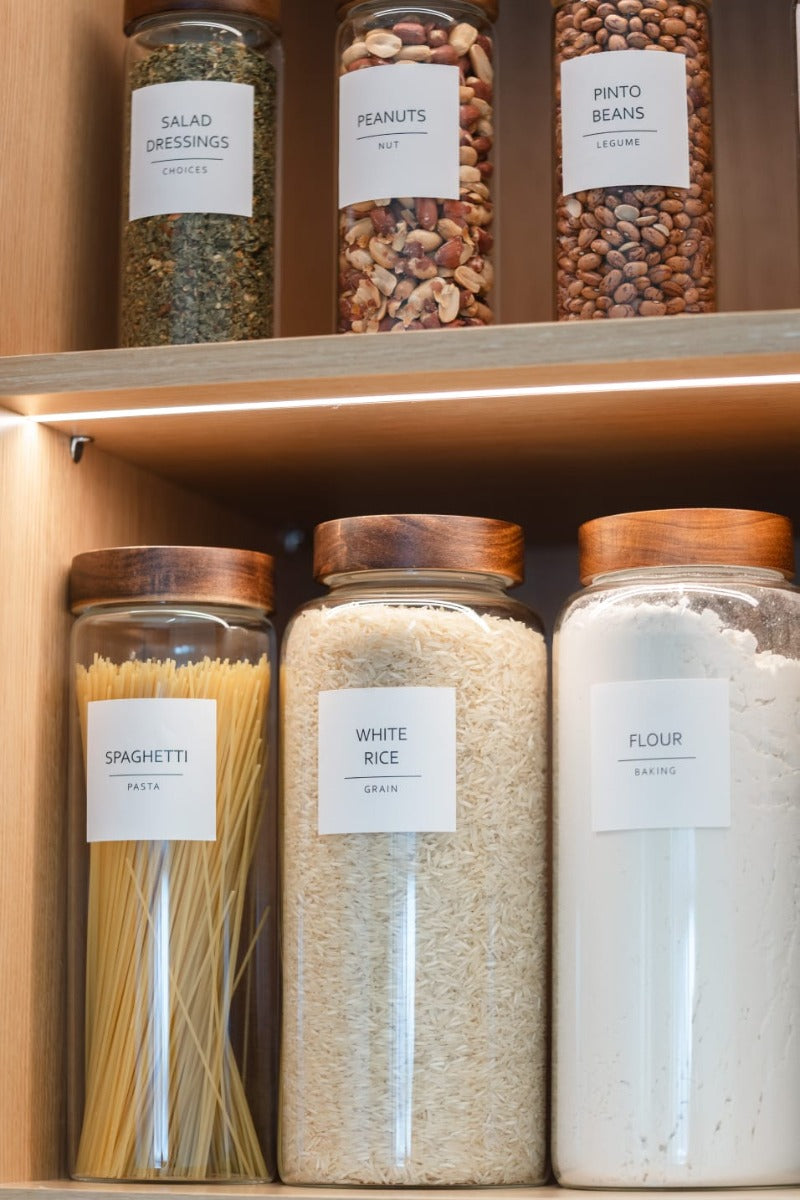 Tidy Wood Glass Jar 3400ML 1 Piece