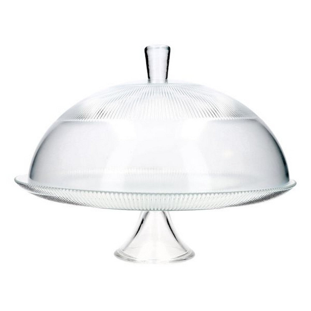 Tognana Clear Glass Cake Stand, Round Dessert Display Platter, Elegant Serving Stand for Cakes, Pastries & Cupcakes, Kitchen & Dining Tableware – 33cm