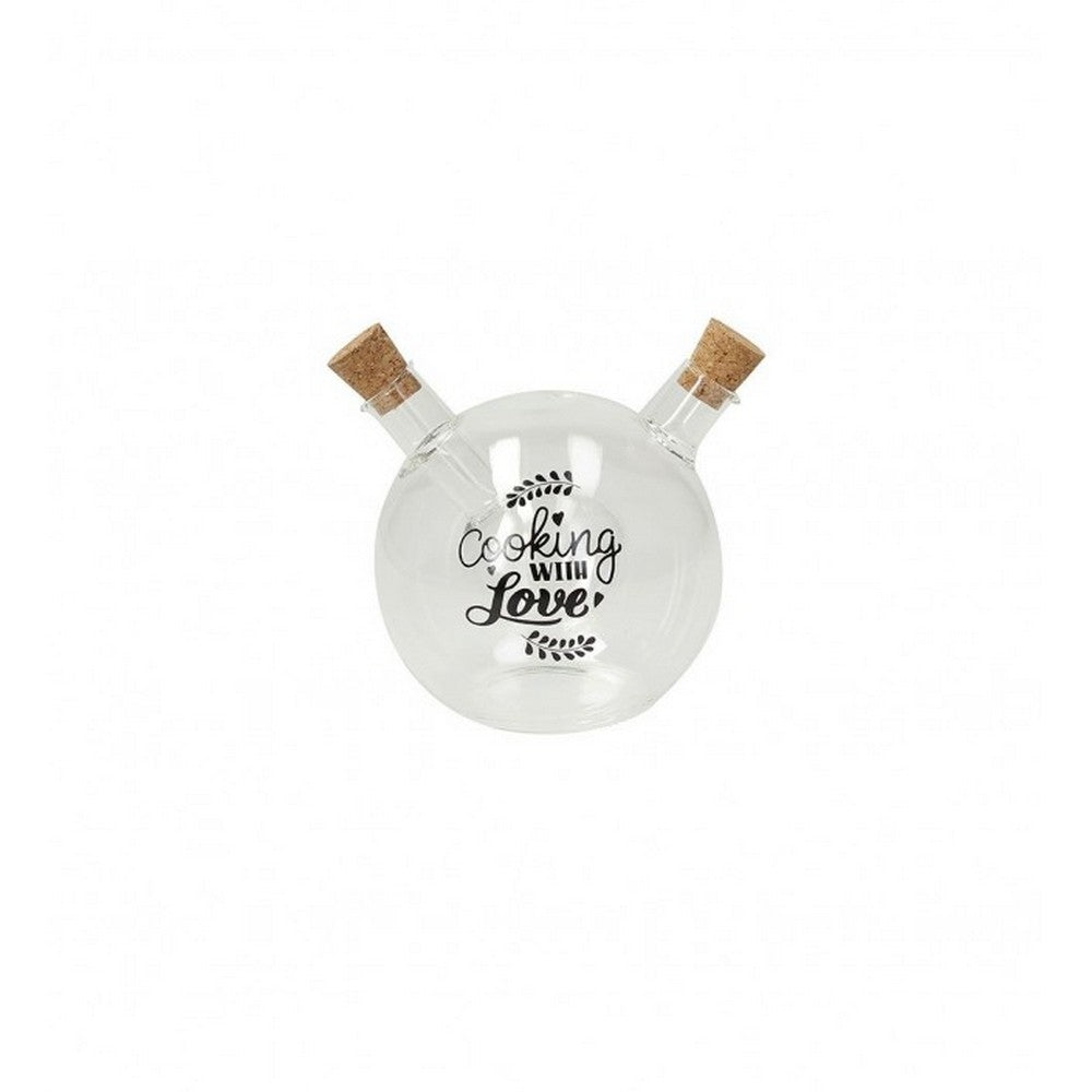 Tognana Dolce Casa Oil & Vinegar Cruet Set – 410ml & 60ml Elegant Glass Bottles with Pourer, Kitchen Tableware for Cooking & Dining