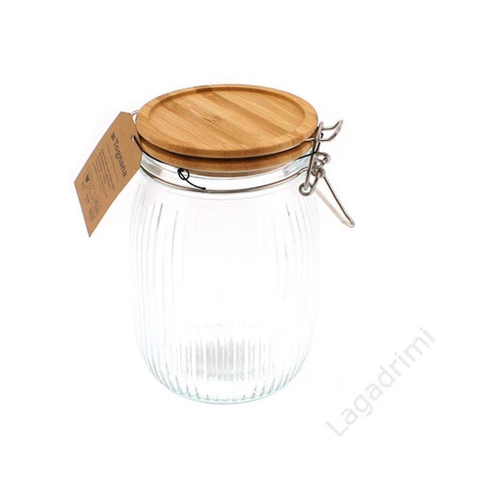 Tognana Dolce Casa Glass Jar with Lid – 1L Storage Container, 17cm, Airtight Food Jar for Sugar, Coffee, Tea, Spices, Dry Foods & Kitchen Organization