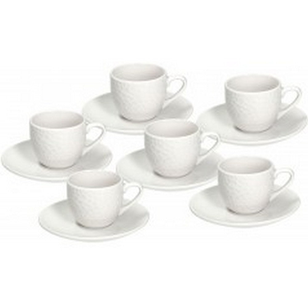 Tognana Golf Bianco 6-Piece Coffee Cup Set – Elegant Porcelain Cups for Espresso, Cappuccino & Coffee, Home, Office & Dining Tableware
