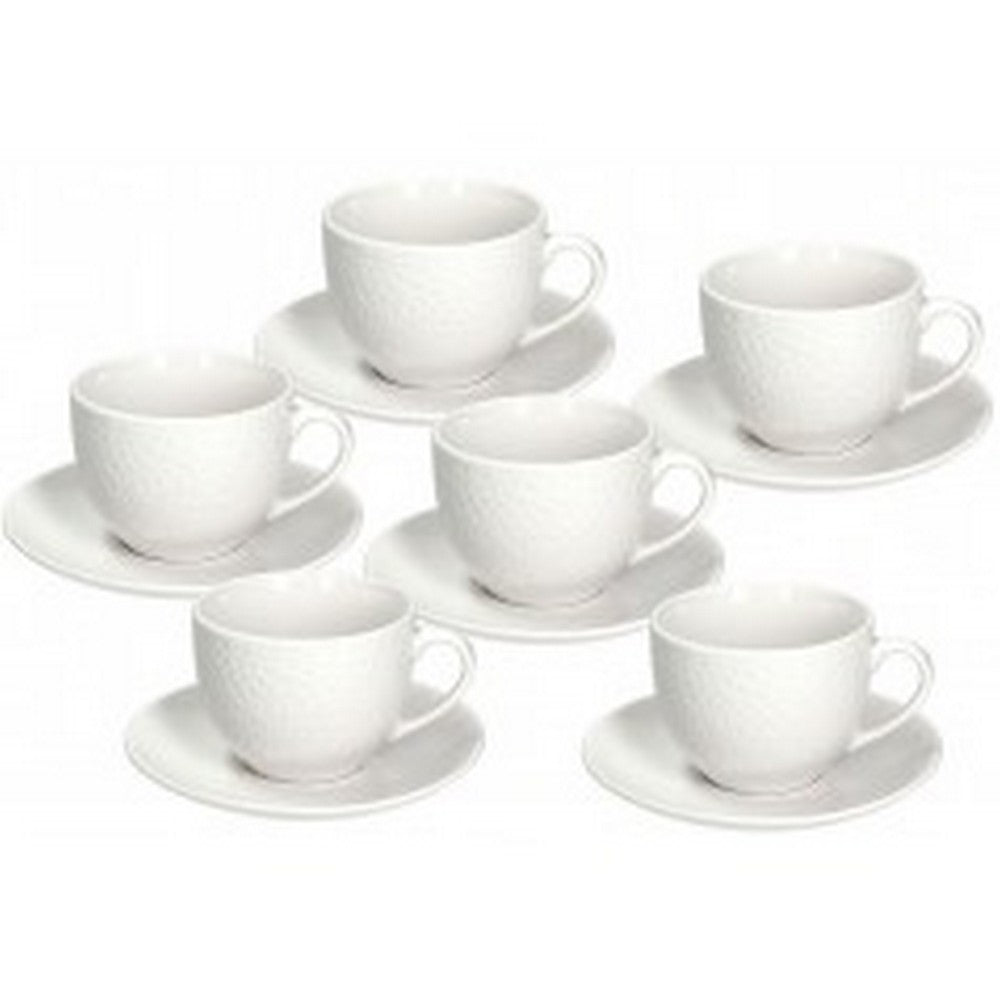 Tognana Golf Bianco 6-Piece Tea Cup Set – Elegant Porcelain Cups for Tea, Home, Office & Dining Tableware