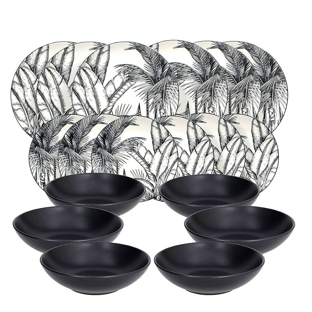 Tognana Madison Malindi 18-Piece Dinnerware Set – Elegant Porcelain Tableware Set for 6 Persons, Plates, Bowls & Cups, Modern Design for Home & Dining