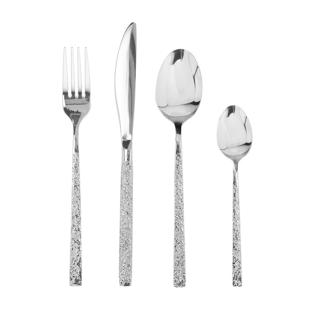 Tognana Antony Pauline 24-Piece Cutlery Set – Stainless Steel Flatware for Dining, Kitchen & Home, Modern Elegant Design for Table Settings - Silver