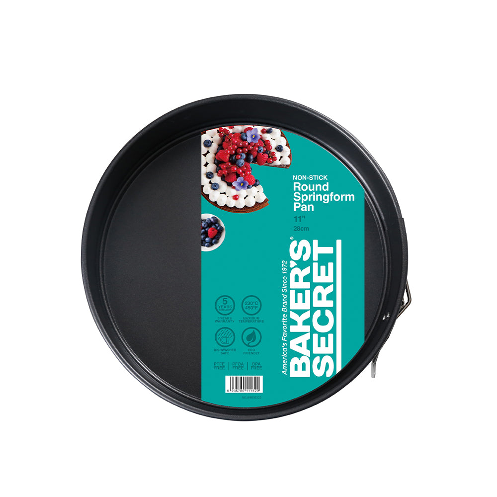 Baker's Secret Essential Line Springform Pan – Non-Stick Round Cake Tin for Cheesecakes & Delicate Baking, Leak-Proof, Easy Release, Oven-Safe Bakeware