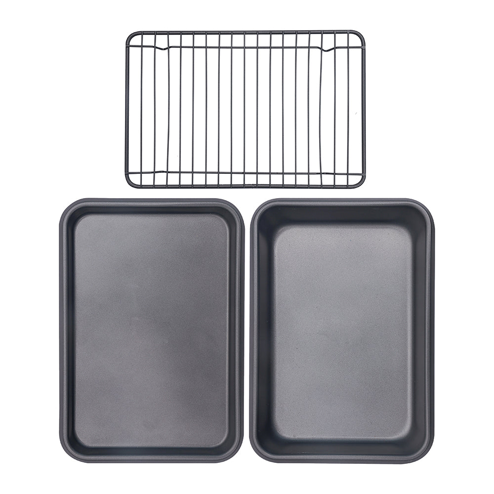 Baker's Secret Essential Toaster Oven Set – Non-Stick Mini Bakeware for Compact Ovens, Ideal for Toasting, Baking & Roasting, Oven-Safe