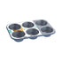 Baker's Secret Two-Tone 6-Cup Muffin Pan –  Non-Stick Cupcake Tray, Durable Carbon Steel, Ideal for Muffins, Cupcakes & Mini Quiches
