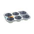 Baker's Secret Two-Tone 6-Cup Muffin Pan –  Non-Stick Cupcake Tray, Durable Carbon Steel, Ideal for Muffins, Cupcakes & Mini Quiches