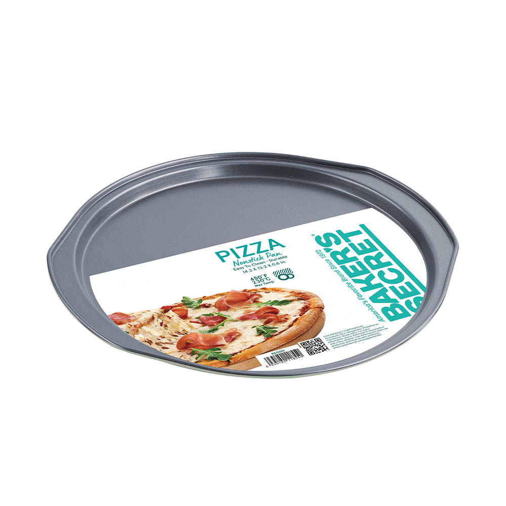 Baker's Secret Two-Tone Pizza Pan –  Non-Stick Crisper Tray, Durable Carbon Steel, Ideal for Baking Pizza, Flatbreads & Snacks