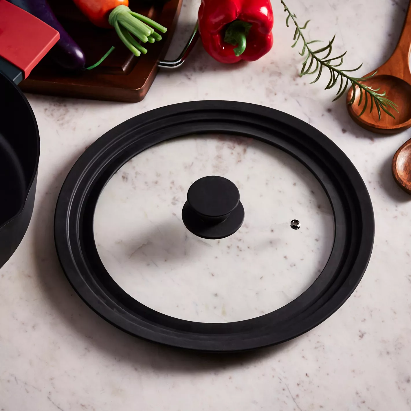 Baker's Secret Glass Lids with Silicone Rings – Versatile Cookware Accessories for Cooking, Steaming & Food Storage
