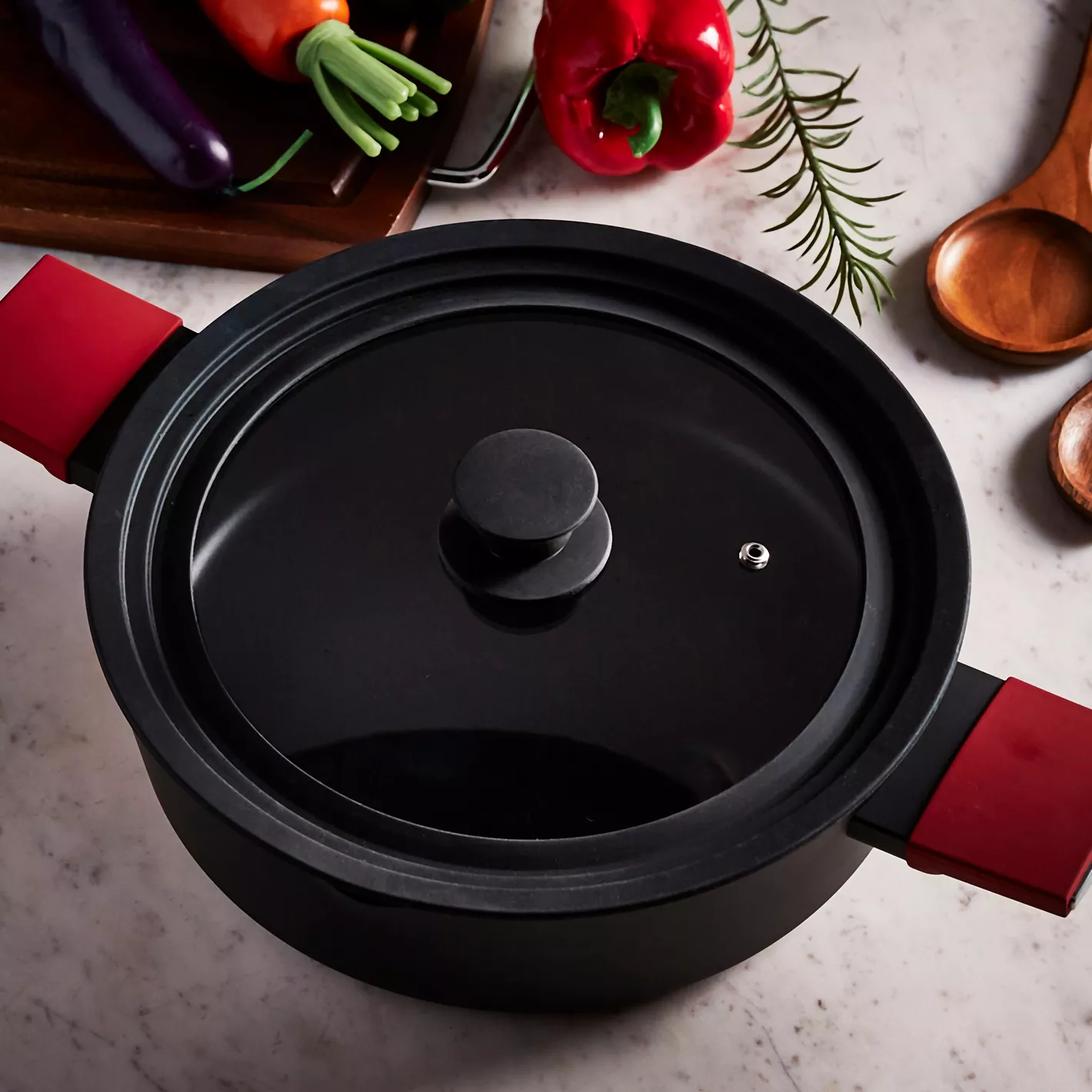 Baker's Secret Glass Lids with Silicone Rings – Versatile Cookware Accessories for Cooking, Steaming & Food Storage