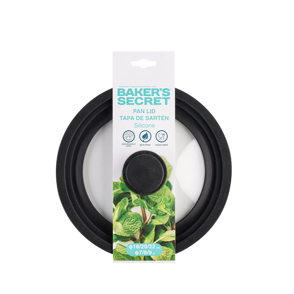 Baker's Secret Glass Lids with Silicone Rings – Versatile Cookware Accessories for Cooking, Steaming & Food Storage