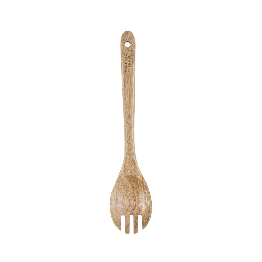 Baker's Secret 33cm Wooden Salad Spoon – Natural Kitchenware for Tossing, Serving & Healthy Food Preparation