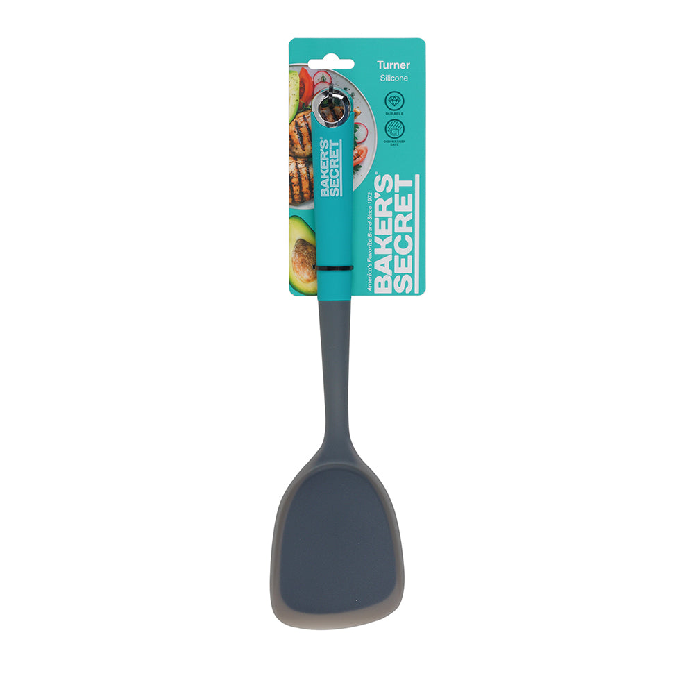 Baker's Secret Platinum Silicone Turner – Heat-Resistant Kitchenware for Flip, Stirring & Non-Scratch Cooking, Durable Kitchen Tool