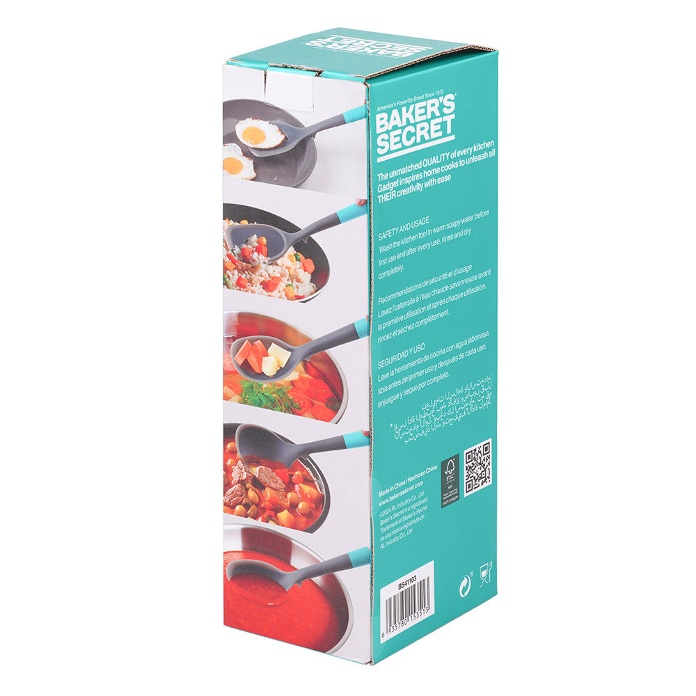 Baker's Secret 5-Piece Silicone Utensil Set – Heat-Resistant Kitchenware for Cooking, Stirring & Non-Scratch Use