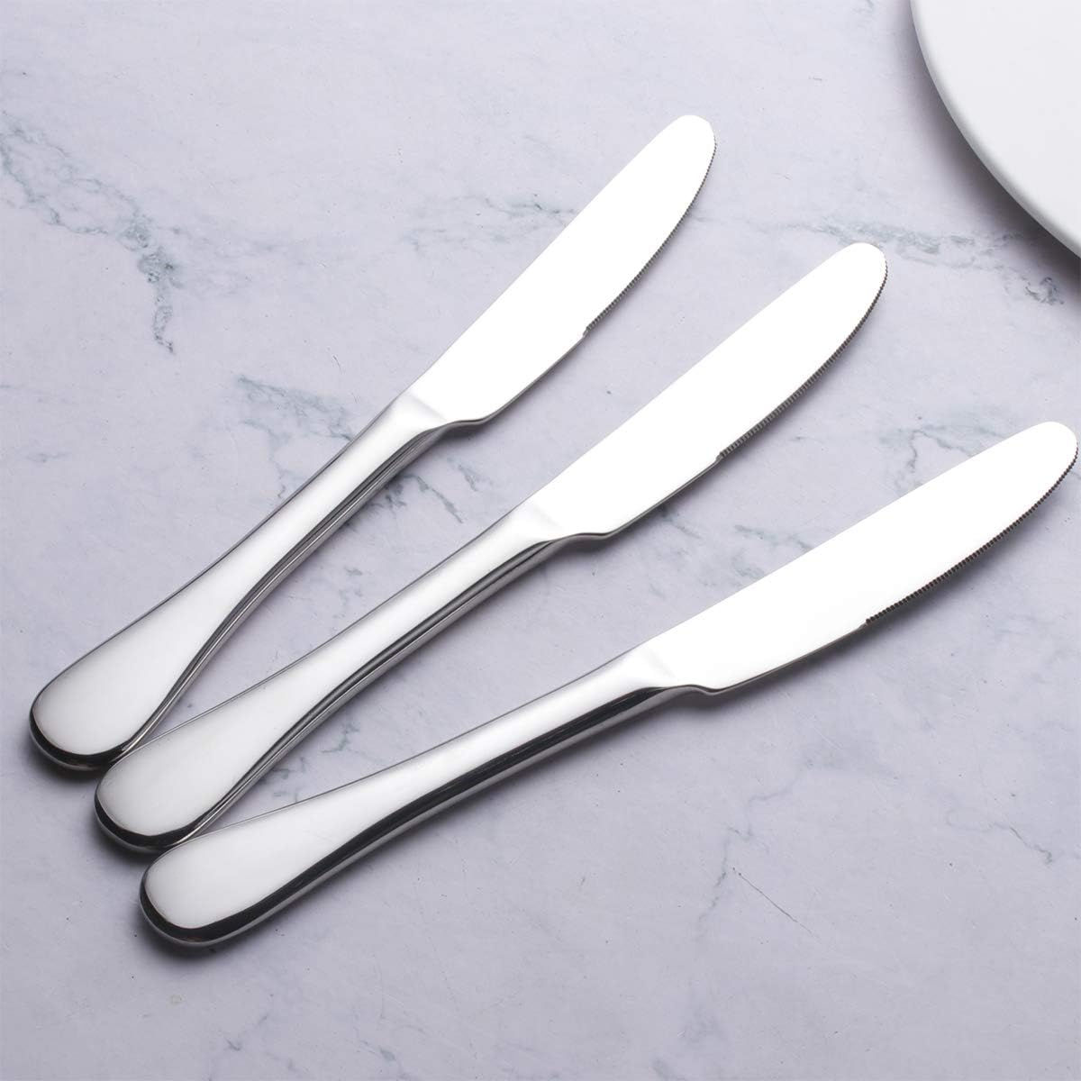 Baker's Secret 6pcs 22.2cm Stainless Steel Dinner Knife Set – Durable Kitchen Accessories for Dining, Cutting & Everyday Use
