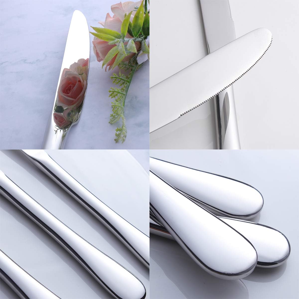 Baker's Secret 6pcs 22.2cm Stainless Steel Dinner Knife Set – Durable Kitchen Accessories for Dining, Cutting & Everyday Use