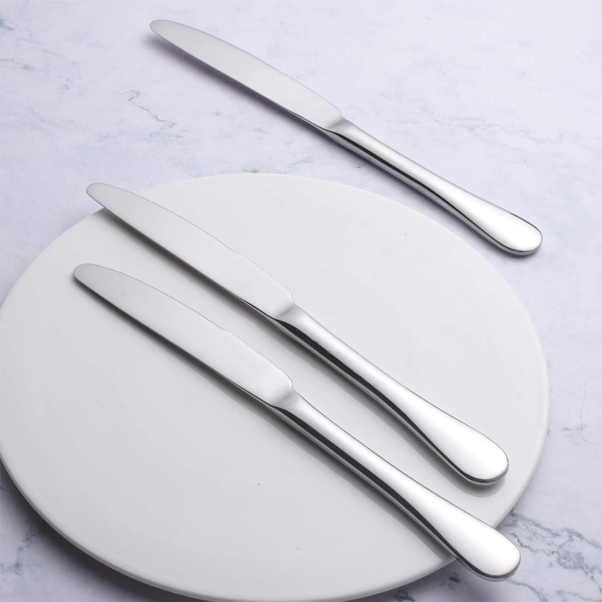 Baker's Secret 6pcs 22.2cm Stainless Steel Dinner Knife Set – Durable Kitchen Accessories for Dining, Cutting & Everyday Use